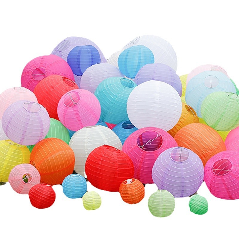 Picture of Cloth Lanterns Outdoor Lanterns Colorfulful Waterproof Silk Scenery Spot Foldableable Wedding Scene Spring Festival Decorative Lanterns Mid-Autumn Festival