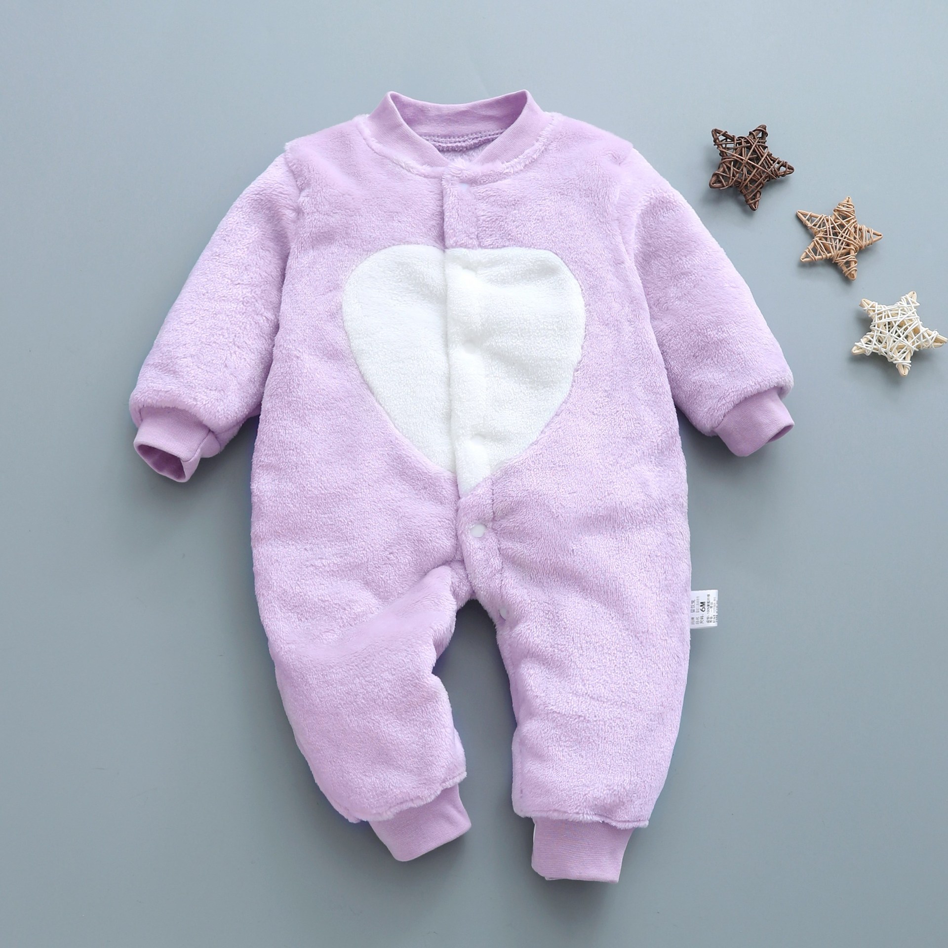 Picture of Baby Clothes Clothing Spring Autumn and Winter Short-sleeved Thickened Hassel Men's and Women's Baby Flannel Warm Jumpsuit Pajamas
