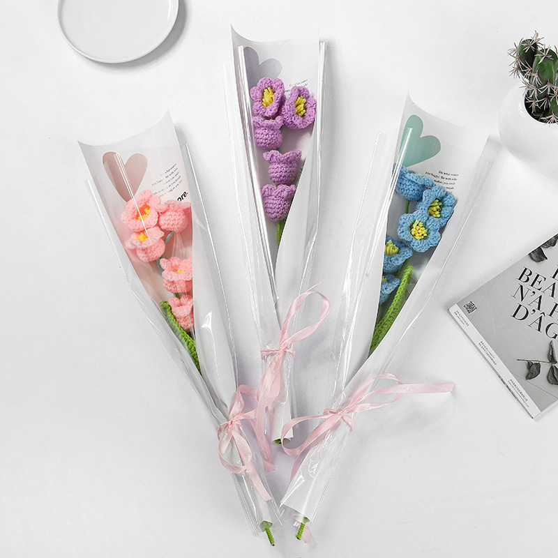 Wrapping Paper Bouquet Trapezoidal Bag Flowers Immortalized Flowers Rose Single Bag Bouquet Bagging Flower Packaging Materials Wholesale