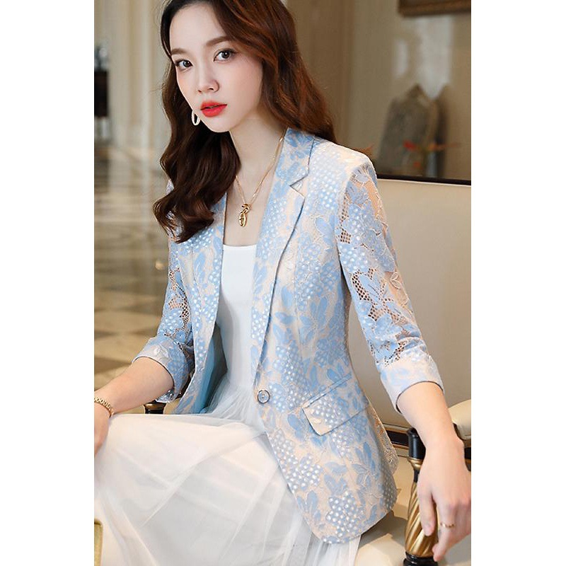 Picture of Design sense niche lace suit jacket for women 2023 spring and summer new Korean style slimming waist-tight casual suit