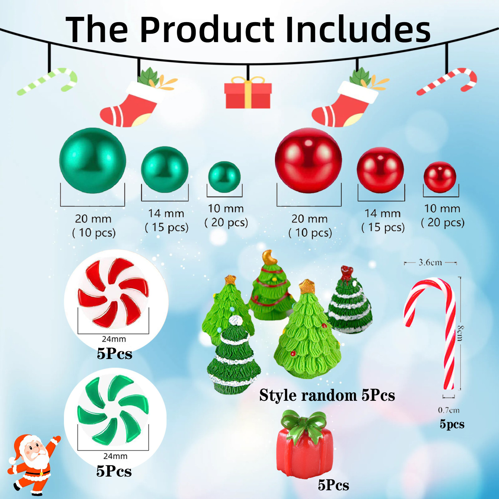Christmas vase filling decoration Pearl vase filling floating beads candle Pearl water beads vase Christmas decorations