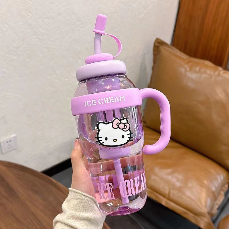 Picture of Net red belly cup high color value large capacity handle cup summer ice cup plastic straw cup 2025 new