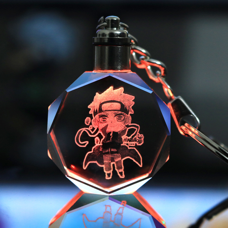 Picture of Naruto Peripheral Pendant Naruto Kakashi Sasuke I Ailuo Animation Luminous Crystal Keychain Wholesale