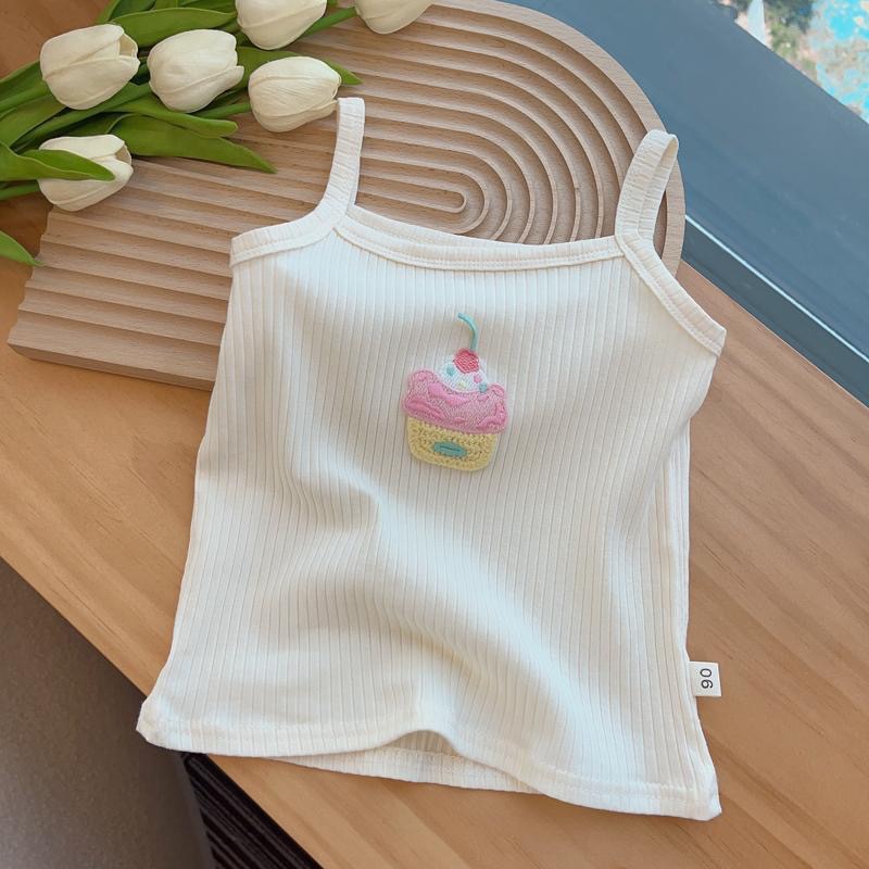 Picture of 2024 Women's Sleeveless Top Cartoon Embroidered Knitted Slim-Fit Stretch Vest Girl's Sling Top Candy Color Summer Dress