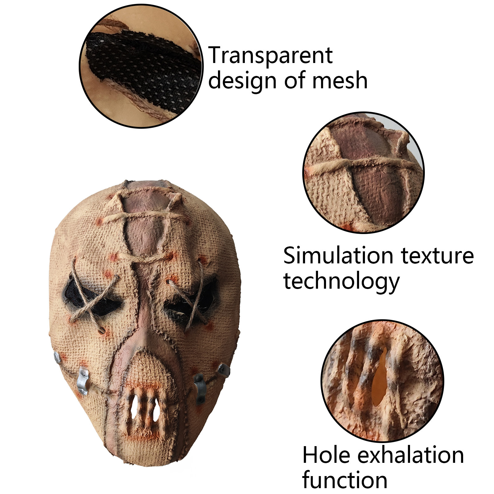Picture of Halloween Horror Latex Mask Headgear Ball Play Party COS Show Props Dress Up Chamber of Secrets Escape