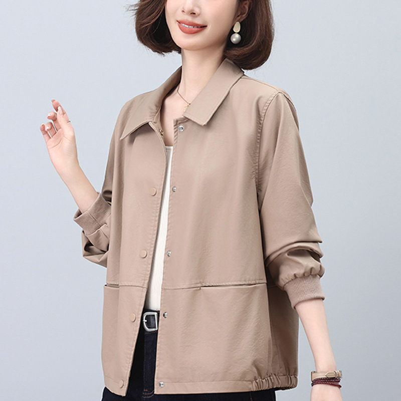 Picture of Leather Jacket Women's 2024 New Explosions Spring and Autumn Short Small Mother Western Style Thin Casual Leather Jacket Trendy