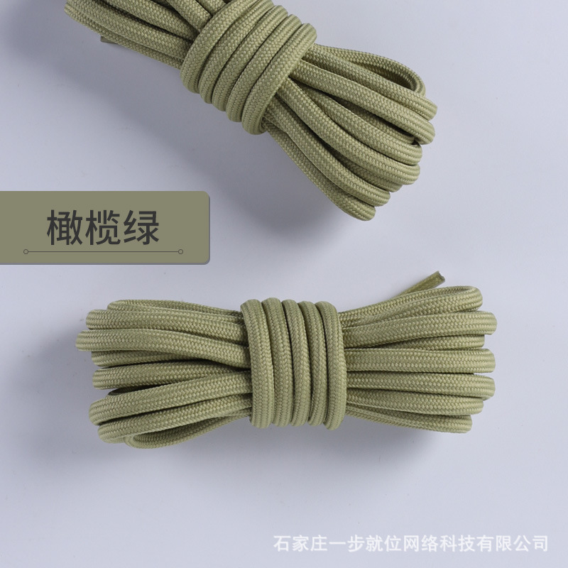 Picture of Wild elephant wholesale coconut shoelace outdoor hiking boots sports basketball shoes black and white color bold round shoelace rope a pair