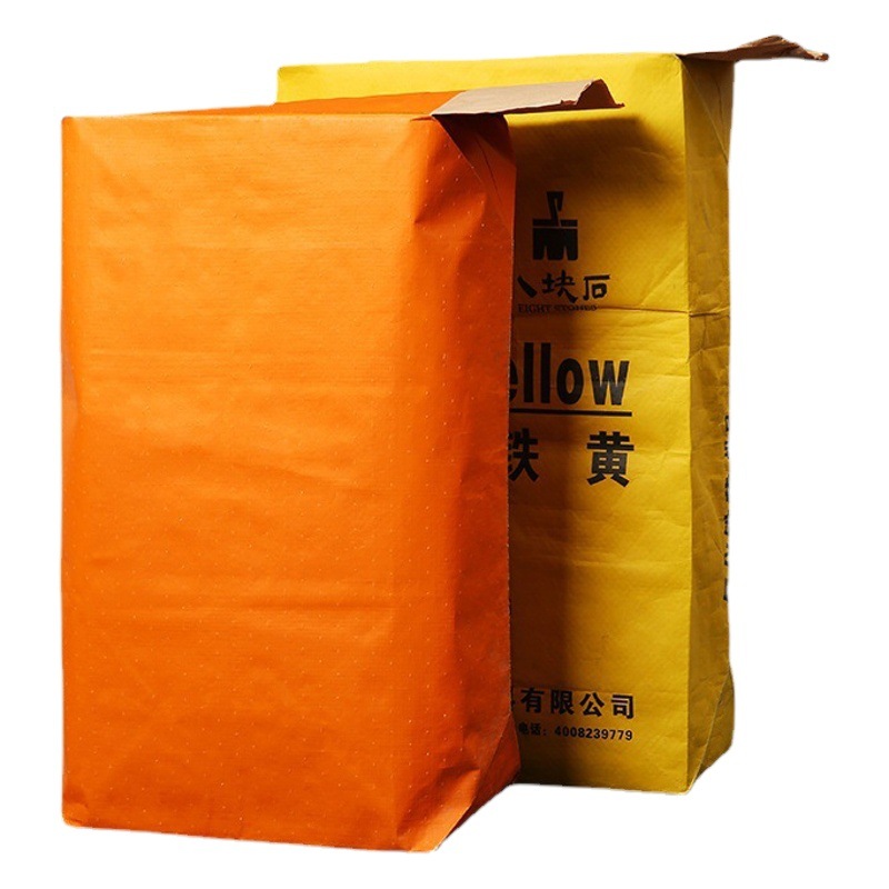 Pigment valve pocket iron oxide yellow iron oxide red Kraft paper bag three-dimensional bag paper plastic composite packaging bag