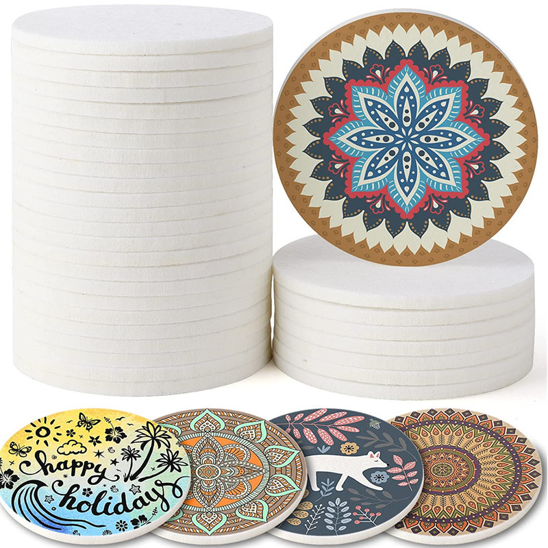 Sublimation coasters felt Hot Press transfer felt coasters, small business home DIY round 3.15 inch