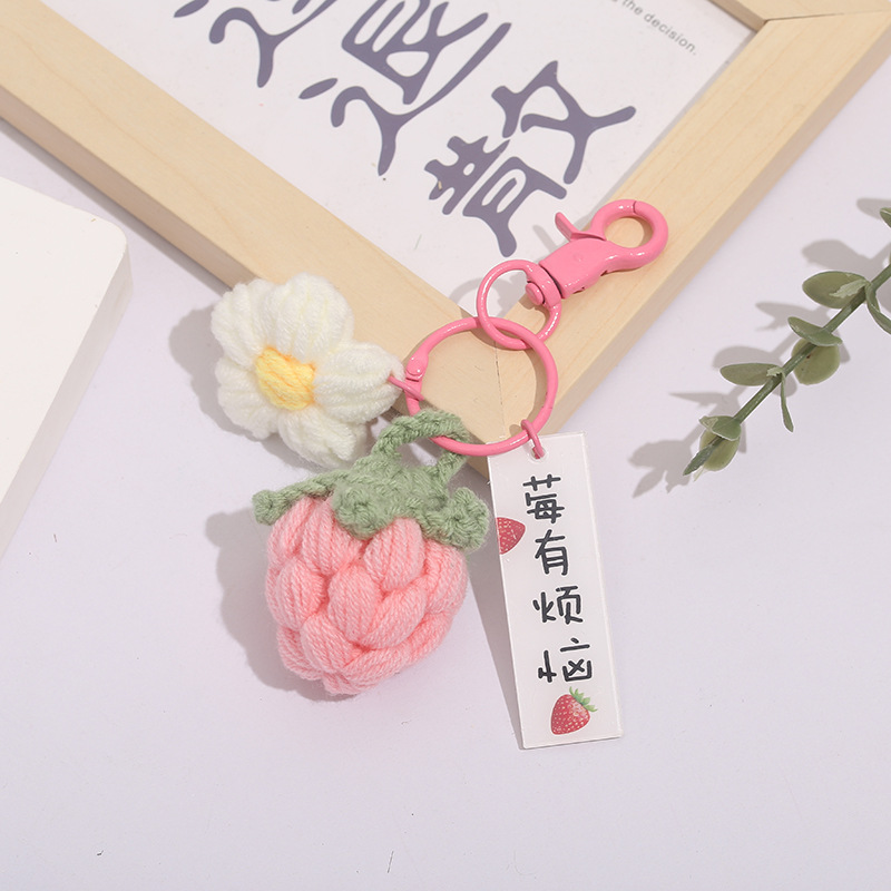 Picture of Wool knitted handmade pendant Persimmon Persimmon Ruyi keychain good thing happened pendant gift box accessories hanging jewelry