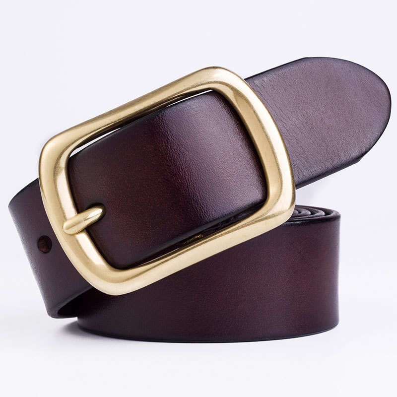 Belt men's leather belt youth pin buckle casual copper head layer cowhide belt men's belt manufacturers wholesale
