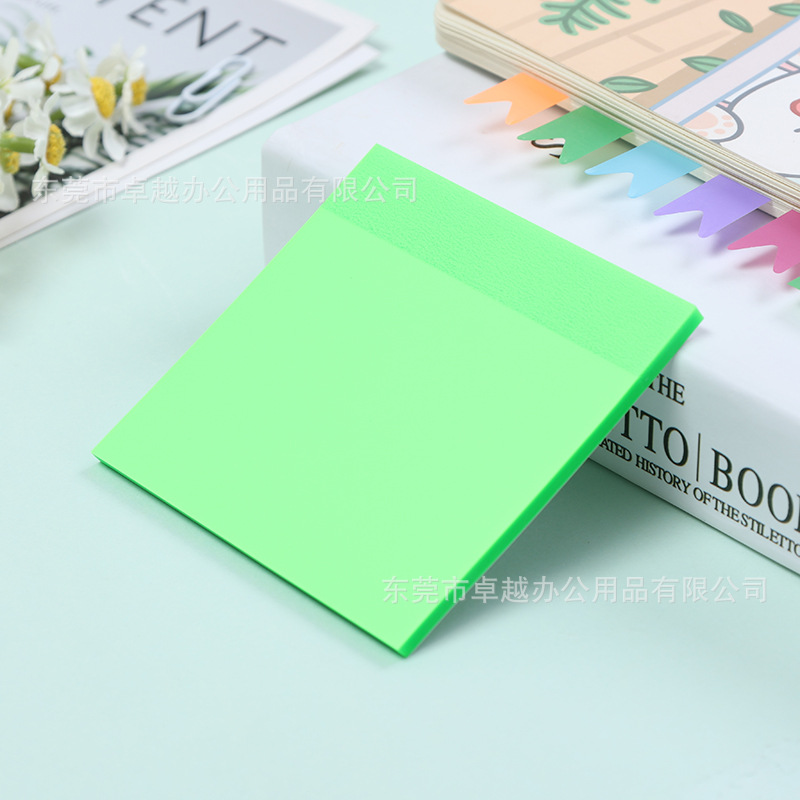 Picture of PET fluorescent notes for students to use key marks to write strong sticky plastic waterproof wrong topic transparent post-it notes