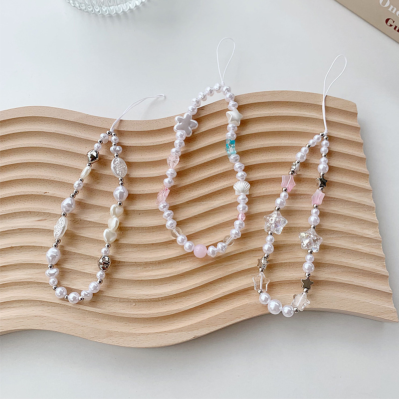 Alien Mix and Match Five-pointed Star Shell Pearl Love Beaded Cute Color-plated Mobile Phone Case Bag CCD Pendant Accessories