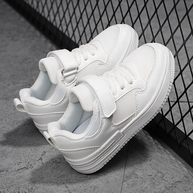 Children's Children's White Shoes with Single Mesh Hollow Mesh Breathable Soft sneaker for Boys and Girls