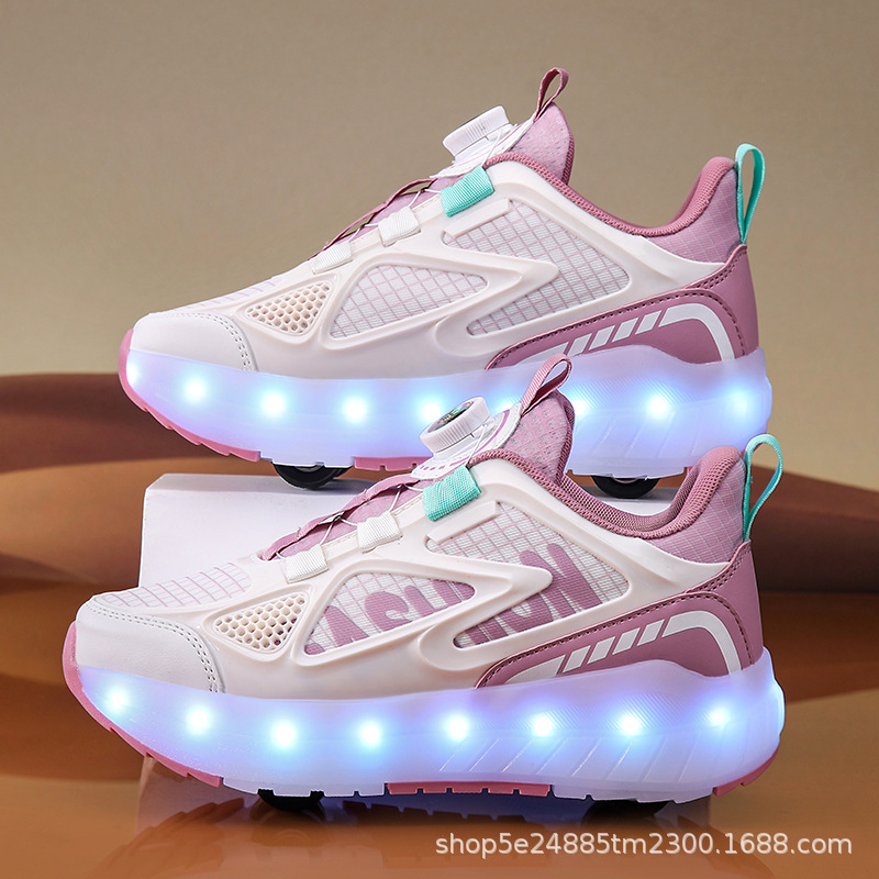 Picture of Binle Bird Children's Heal Shoes Four Wheel Summer Boys' Luminous Detachable Girls' Student's Wheeled sneaker