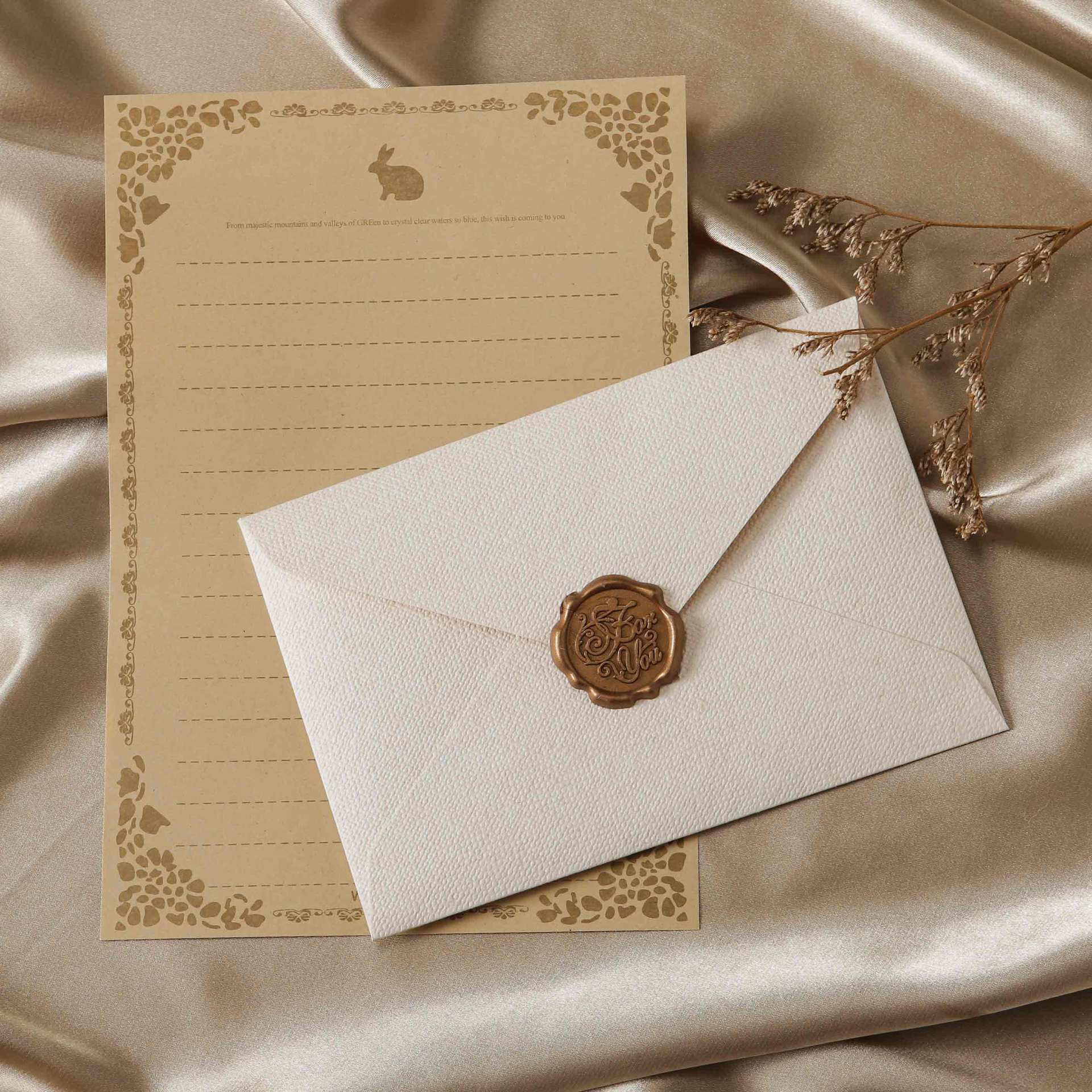 Picture of Letterhead Envelope Set Thickened linen Envelope Handwritten Love Letters for Male Girlfriend to Confess Birthday Greeting Card Exquisite Letterhead