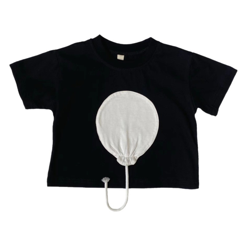 GL-kids Korean Style New Summer Children's Cute Three-Dimensional Balloon Short-Sleeved T-Shirt for Men and Women