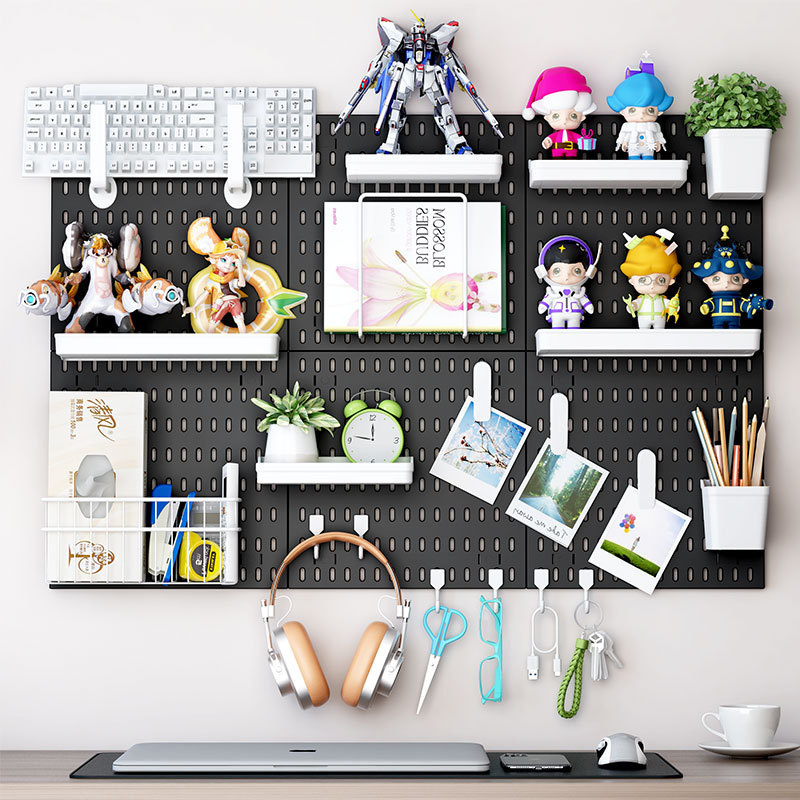 Hole Board Storage Rack Hallway Hole Board Hook Kitchen Study Wall Hole Board Storage Rack Accessories