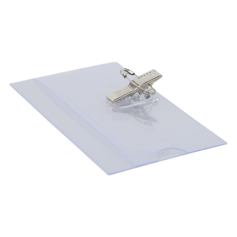 PIN card holder transparent clip ID badge double pass business card price badge employee ID thickened pvc card holder