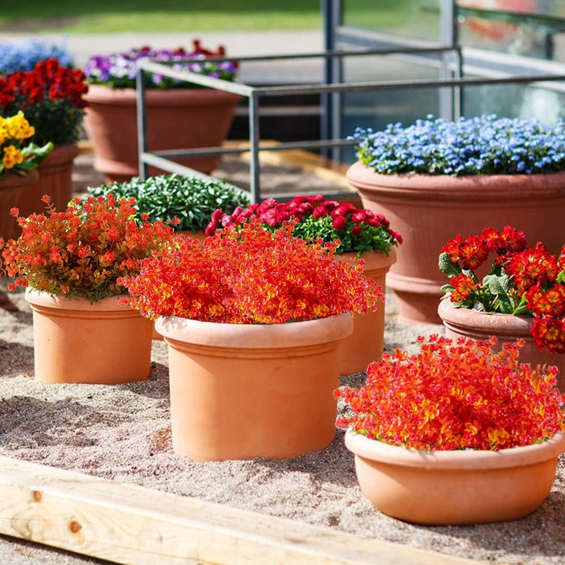 Picture of Amazon cross-border autumn simulation plant artificial artificial flower eucalyptus plastic flower autumn violet home decoration