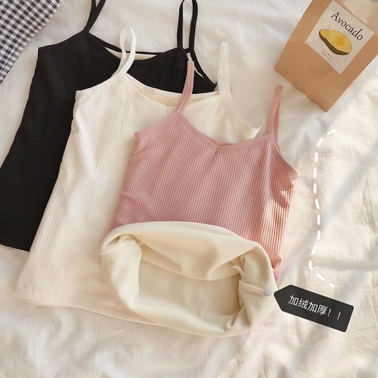 New Autumn and Winter Thermal Vest for Women, Thickeneded and Velvet Sleeveless Sling, Tight-Fitting Inner Layering, Student Cold Protection for Women
