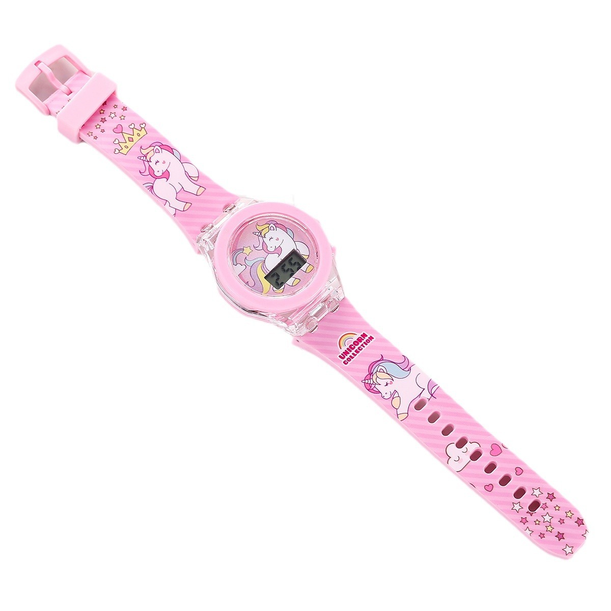 Picture of A06976-1 luminous watch unicorn luminous silicone electronic watch with bracelet 2 pcs/set box