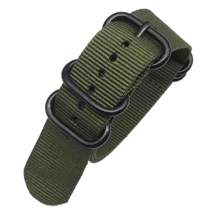 Spot for ZULU NATO NATO Five-Ring Nylon Strap Thickened Canvas Watch Band 20 22mm 24mm