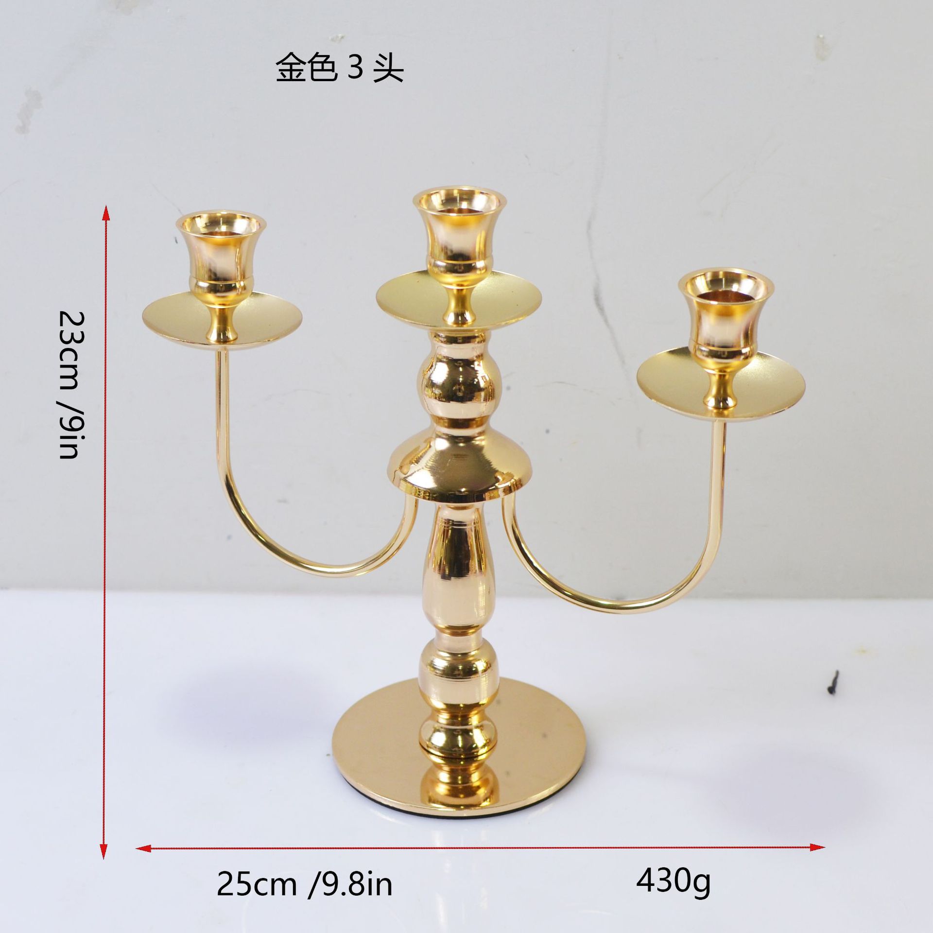 Picture of European Style Candlestick Ornaments Hotel Wedding Iron Candlestick Three Five Romantic Candlelight Dinner Elegant Black Candle Holder