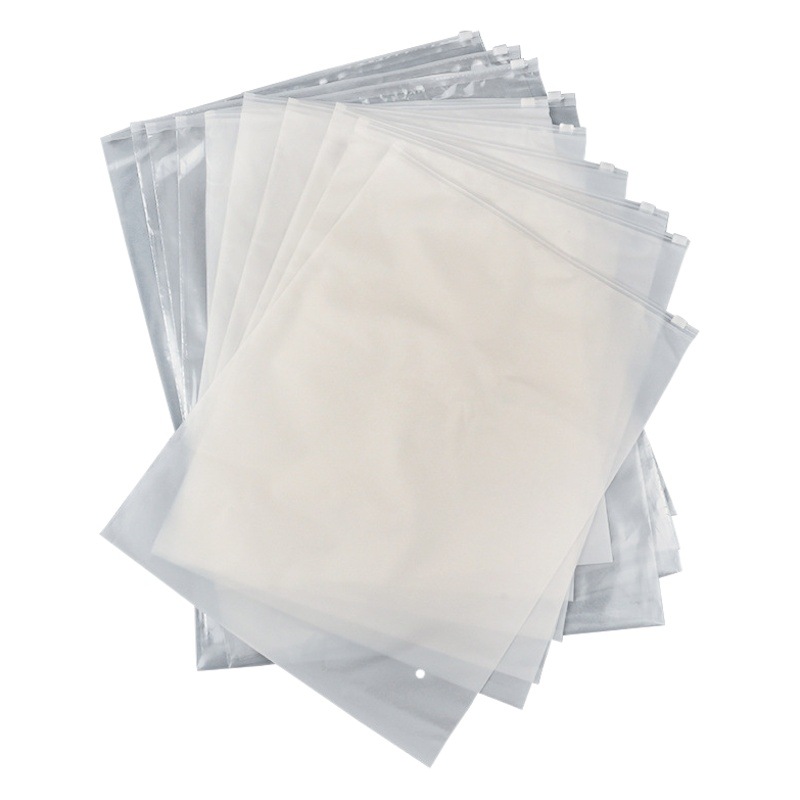 Clothing frosted zipper bag plastic transparent packaging bag self-sealing bag shoes packaging underwear zipper bag manufacturers wholesale