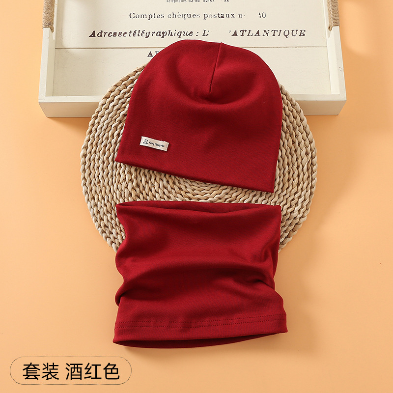 Picture of New baby double hat suit warm Amazon foreign trade wholesale printing children's scarf hat suit