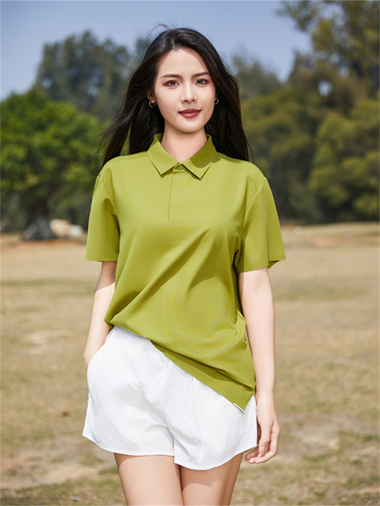 Summer High-End Quick-Drying Polo Shirt for Men and Women, Double-Sided Fabric, Ice-Feel Breathable Short-Sleeved Work Clothes T-Shirt for Men