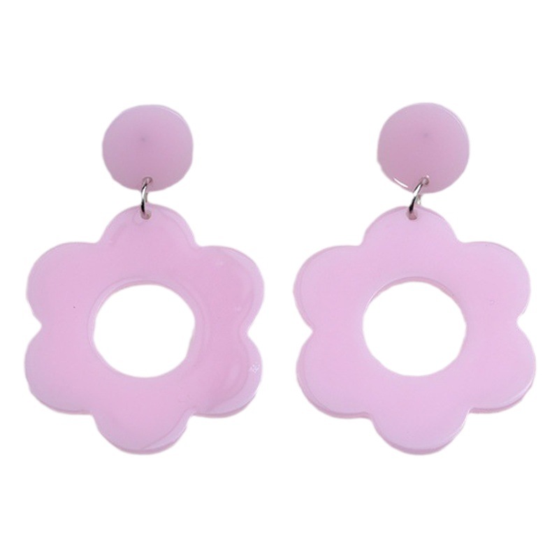 New Flower Hollow Earrings Earrings Acrylic Fashion Simple Style Sweet and Fresh Niche Earrings Ear Jewelry for Women