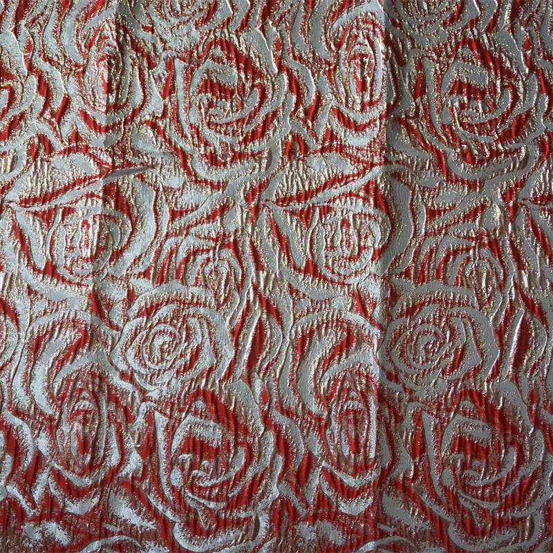 New Style Yarn-Dyed Rose Festive Jacquard Fabric Lolita Women's Dress Dress Bag Clothing