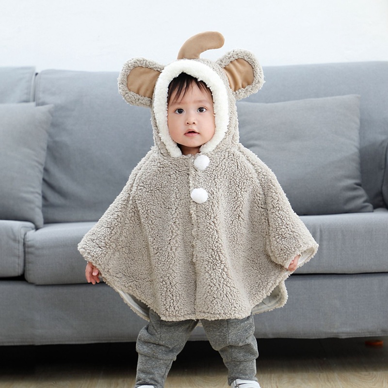 Children's Cape Baby's Cape Spring and Autumn Winter Coat Cute Baby Going Out Windproof Warm Girls' Shawl for Four Seasons