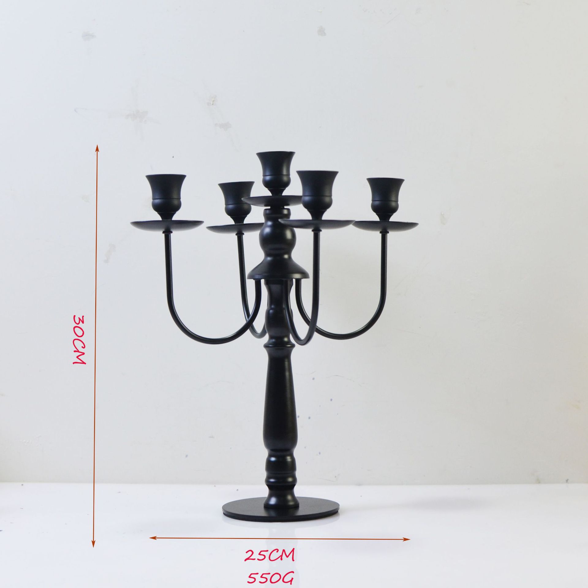 Picture of European Style Candlestick Ornaments Hotel Wedding Iron Candlestick Three Five Romantic Candlelight Dinner Elegant Black Candle Holder