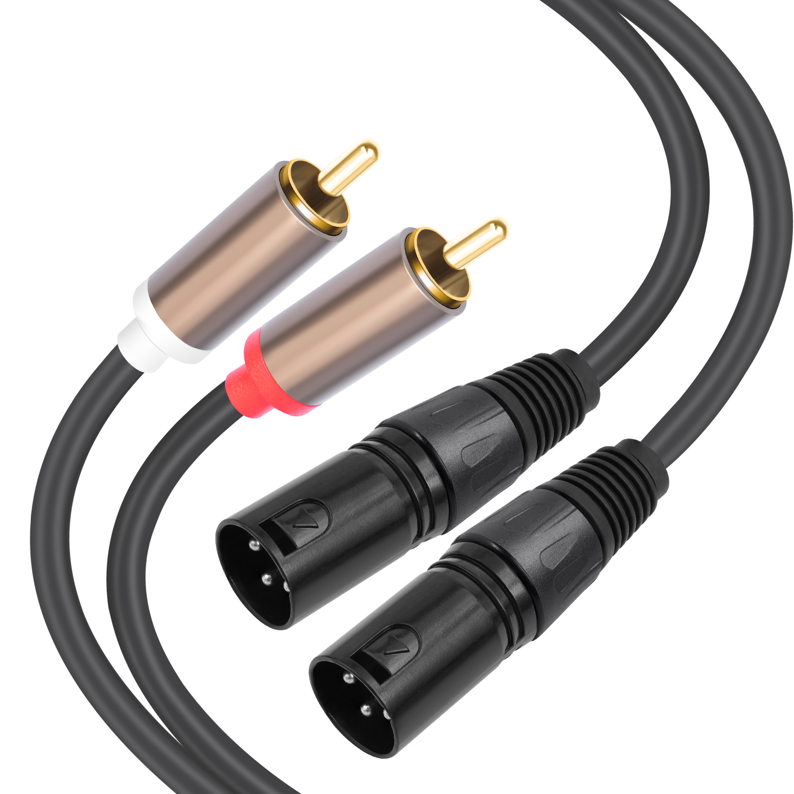 Hot 2RCA revolution 2XLR public mixer power amplifier audio line double lotus to double card Nong male 1.5 meters 3 meters