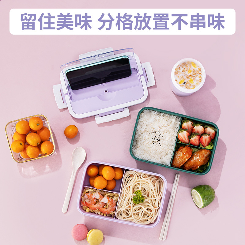 Picture of ins style Japanese-style microwave lunch box bento box Mori cute student sealed separated plastic office worker lunch box