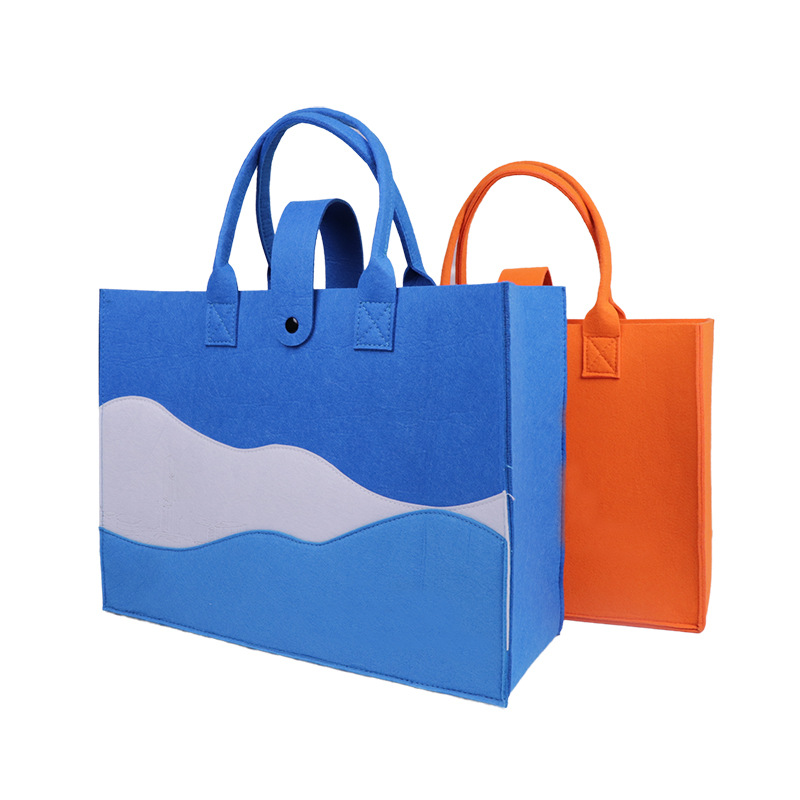 Colorblock Mountain Hand Bag Women's Advanced Sense Niche Felt Handbag Commuter Shoulder Staff Practical Gift Bag