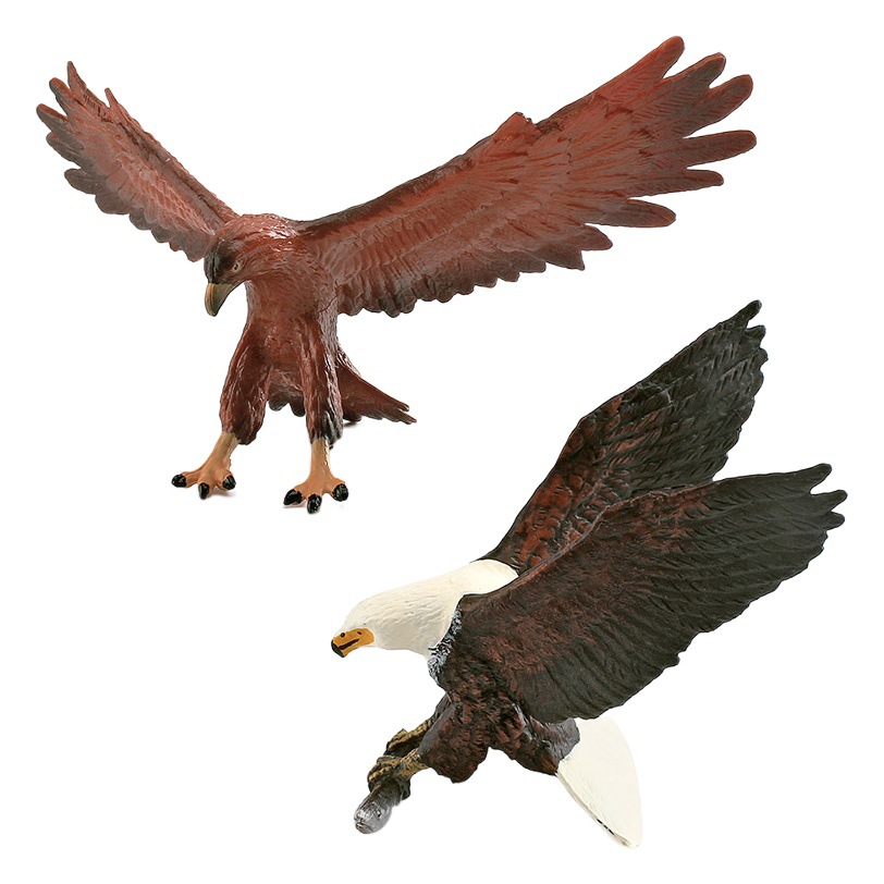Cross-border children's cognitive simulation Bird Bird animal African Osprey Golden carving model desktop decoration toy