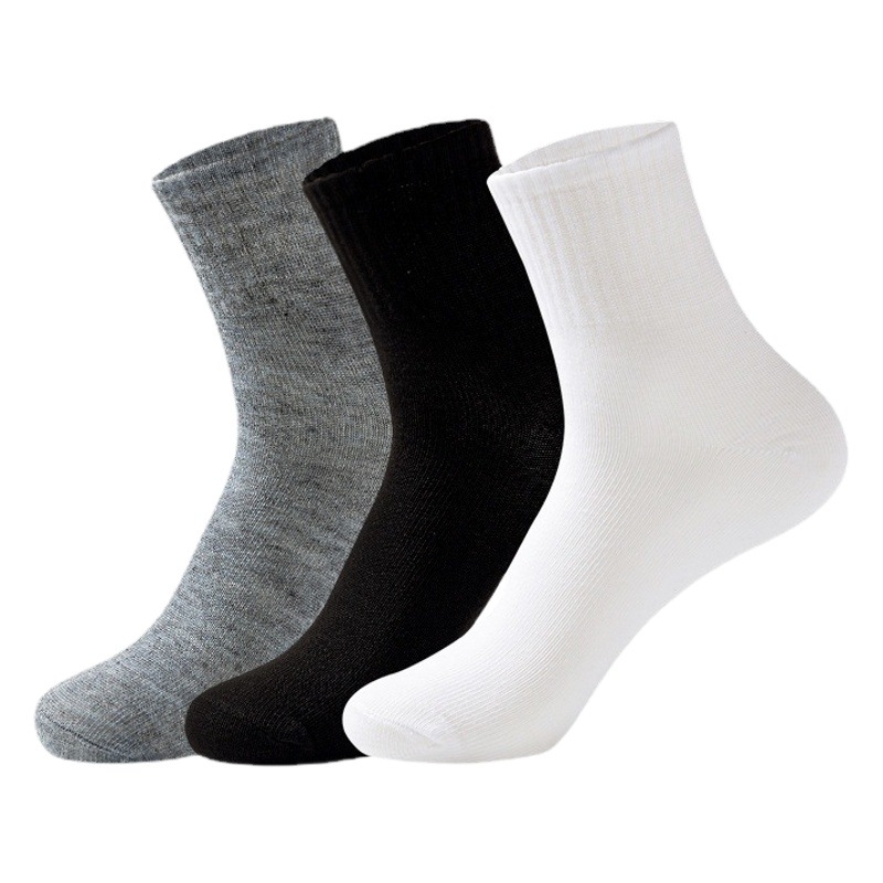 New men's summer socks men's breathable sweat-absorbent solid color thin sports socks casual business socks wholesale