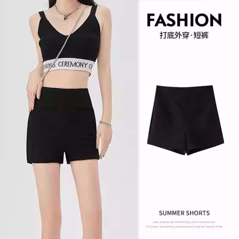 High Waist Shorts Women's 2024 New Spring and Autumn Bottoming Black Suit American Style Hot Girl Slimming Outer Wear Summer Hot Pants