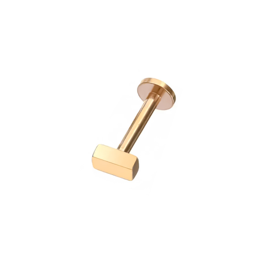 Picture of 2024 new 100% 316L stainless steel hollow moon star geometric figure lip nail ear bone nail 18K gold plated