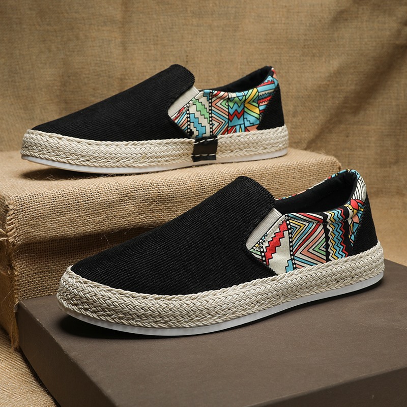 Canvas Men's Shoes Summer New Breathable Trendy Lightweight Lazy Slip-on All-match No Shoelace Old Beijing Cloth Shoes for Men