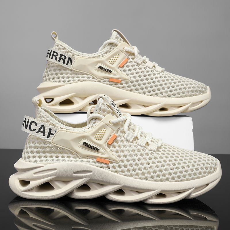 2025 New Summer Daily Running Sports Lace-Up Trendy Men's Shoes Large Mesh Mesh Breathable Low-Top Sports Mesh Shoes