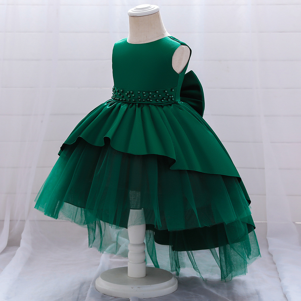 Picture of Cross-Border New Infant Flower Girl Birthday Children Princess Dress One-Year-Old Dress Tail Catwalk Dress One-Piece Drop Shipping