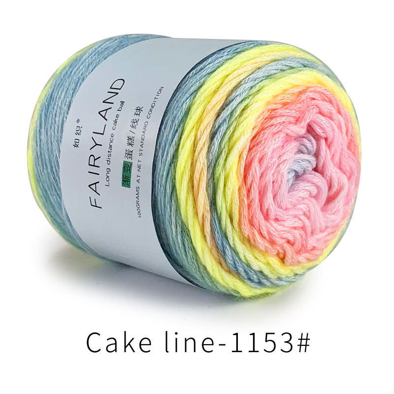 Picture of Cake line gradient segment dyed milk cotton wool ball ball scarf hat diy hand woven thread ball wholesale