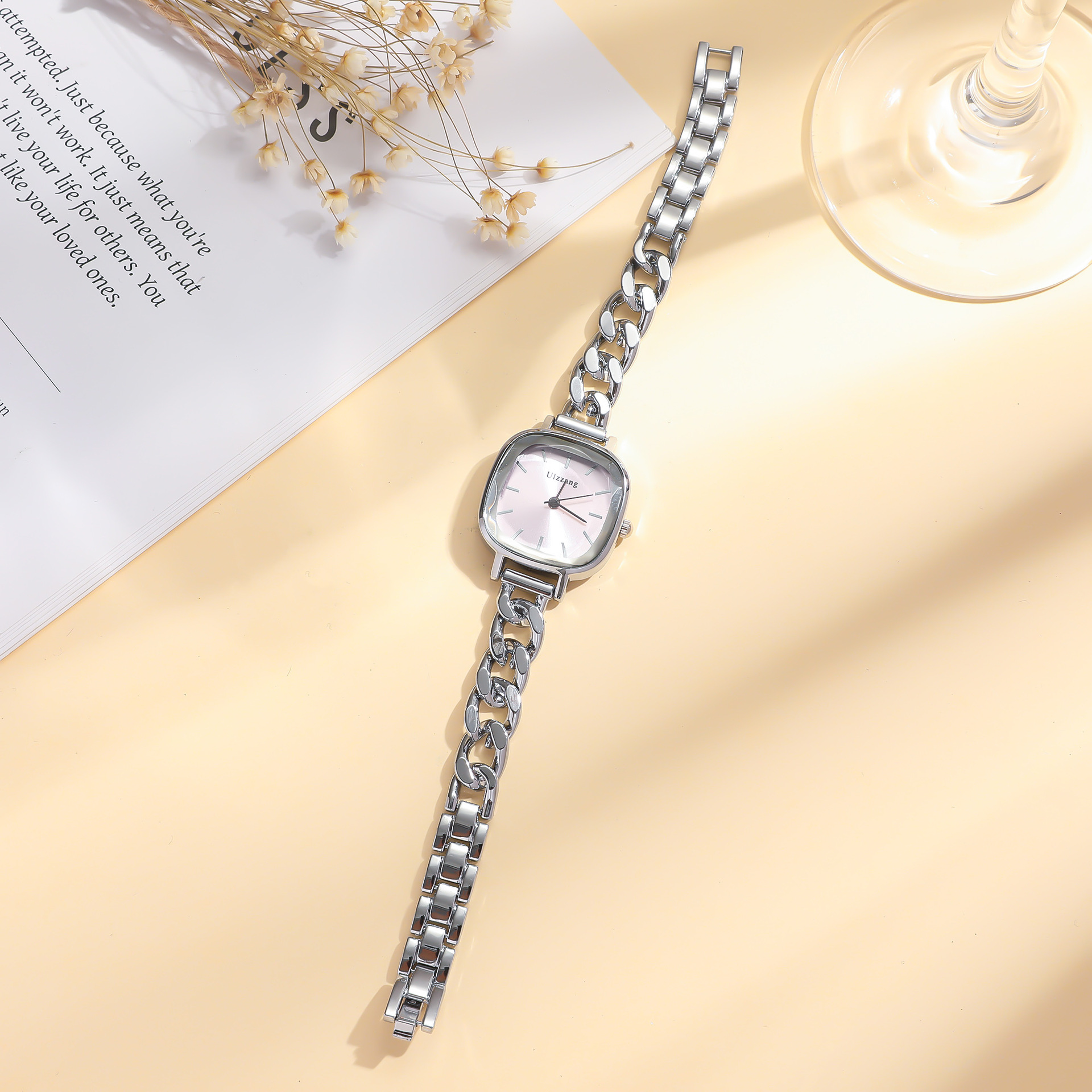 Picture of Women's Fresh Ins Style All-Match Purple Aurora Dial Square Bracelet Watch for Students
