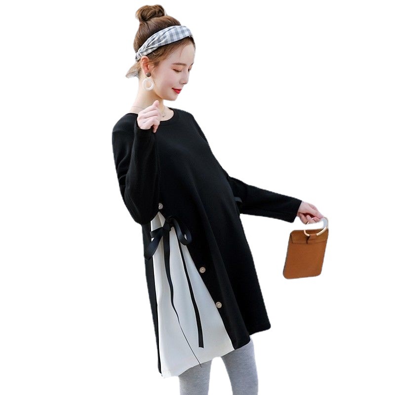 Picture of Internet Popular Pregnant Women's Suit Autumn and Winter Fashion Dress Long T-Shirt Two-Piece Long-Sleeved Sweater Outer Wear Top
