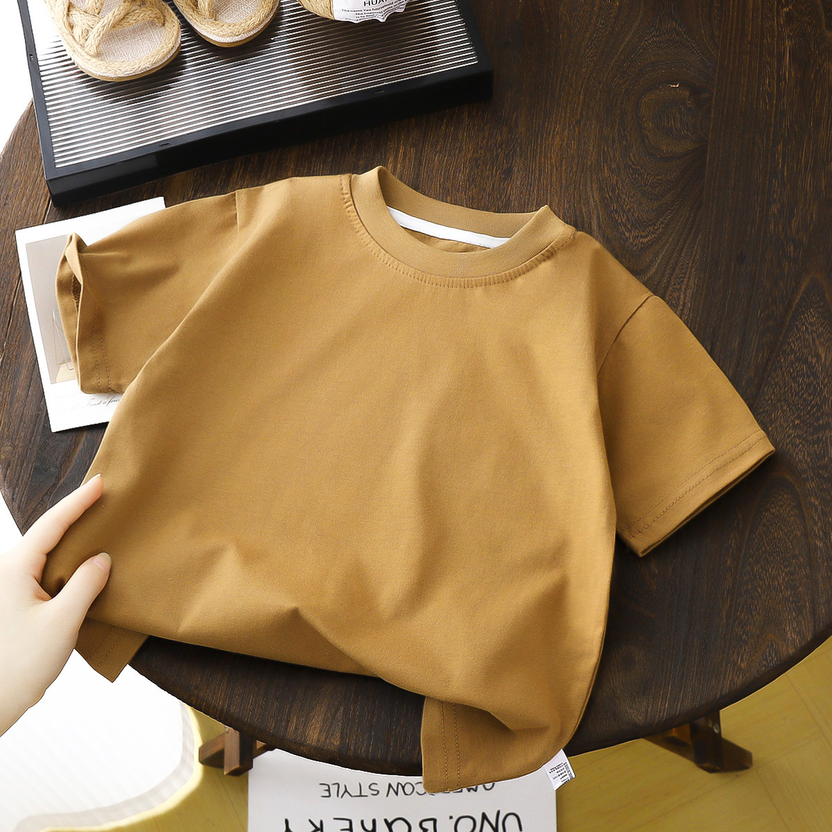 Picture of Children's Cotton Short-sleeved T-shirt Cotton Girl's Summer Wear New Style Boys' Top