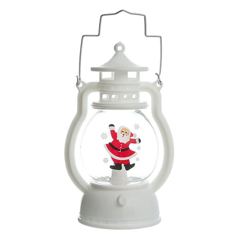 Cross-Border Christmas Lantern Led Digital Candle Old Man Christmas Tree Decoration Scene Layout Satchel Small Oil Lamp